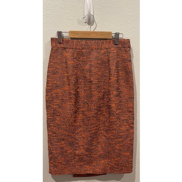 HUNTER DIXON Orange Midi Pencil Skirt - Picture 1 of 5